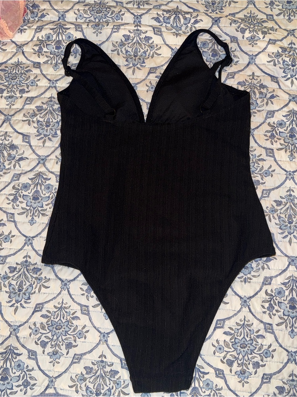 Primark Black Ribbed One-Piece Swimsuit
